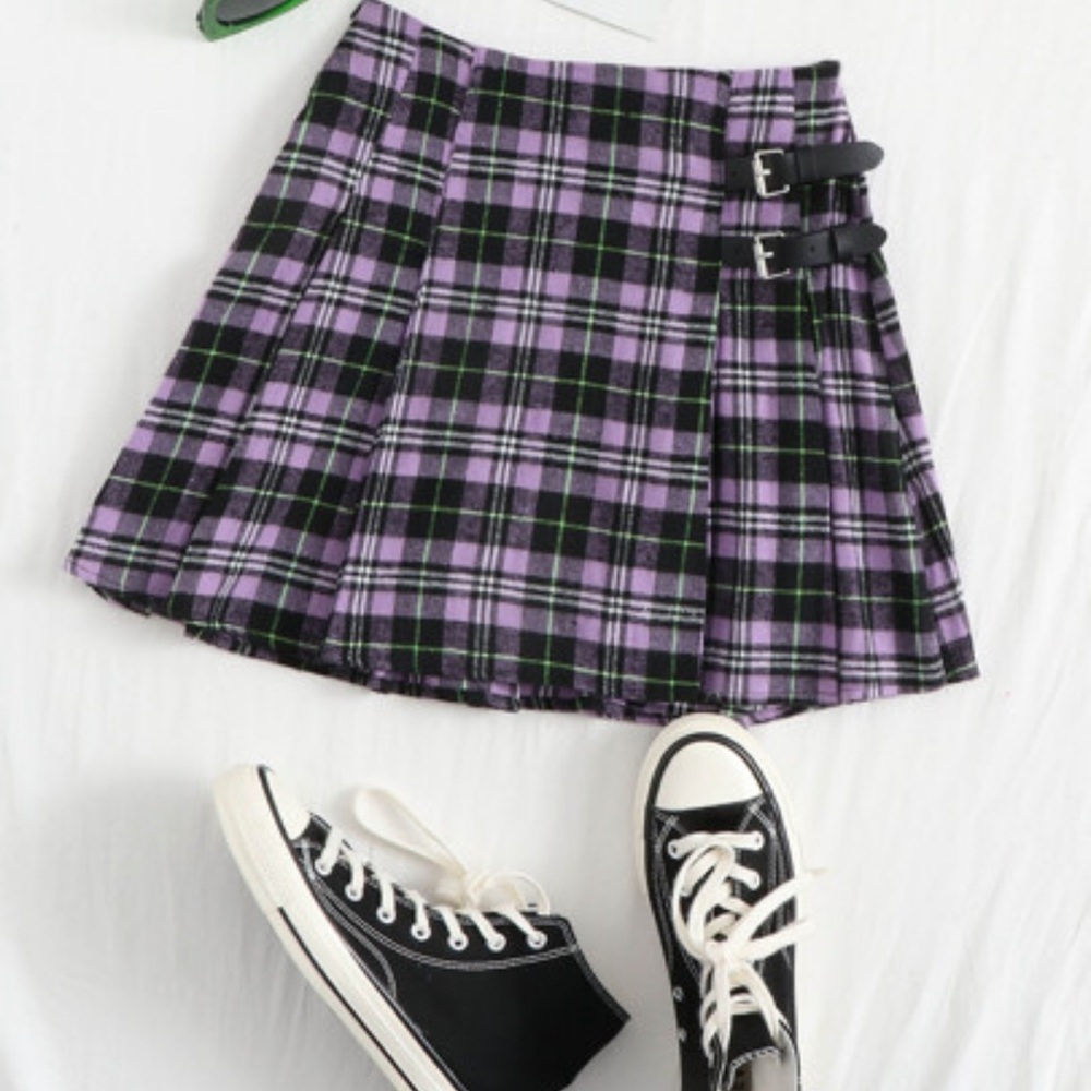 Purple kilt tartan skirt